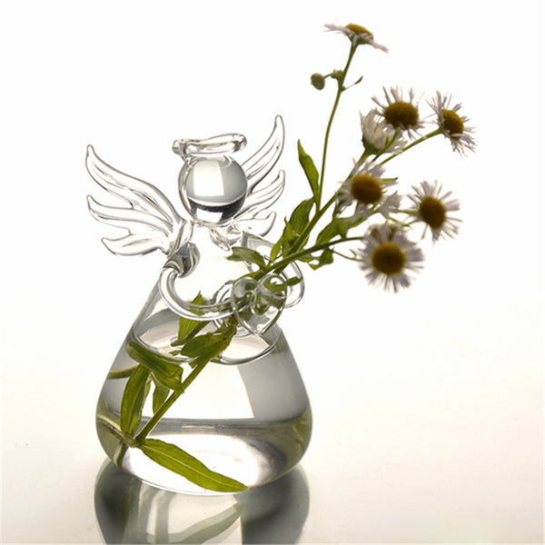 Cute Glass Angel Shape Flower Vase