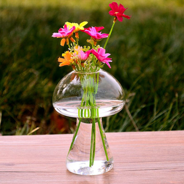 Mushroom Shaped Glass Vase