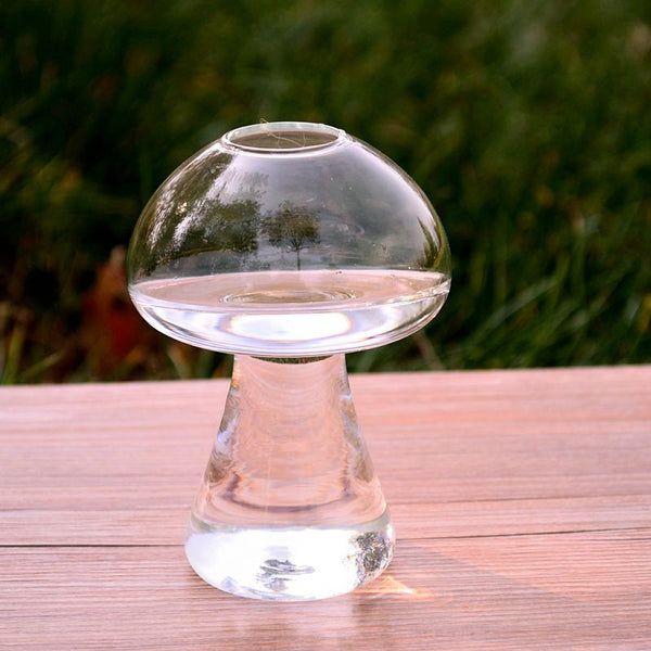 Mushroom Shaped Glass Vase