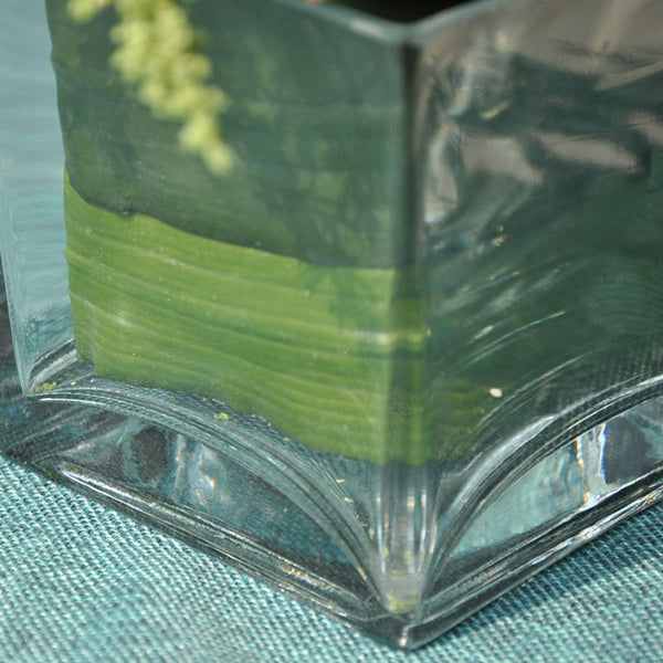 Small Head Artificial Rose Glass with Glass Vase