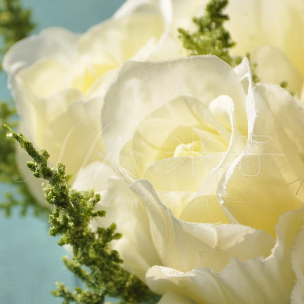 Small Head Artificial Rose Glass with Glass Vase