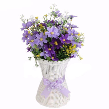 Rattan Plastic Basket Flower Vase