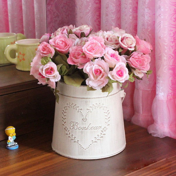 Vintage Pastoral Style Metal Flower Vase