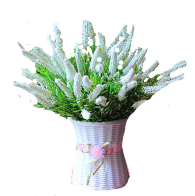 Artificial Flower Silk With Rattan Vase