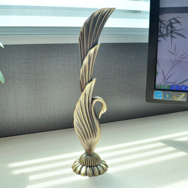 European Retro Peacock Metal Vase