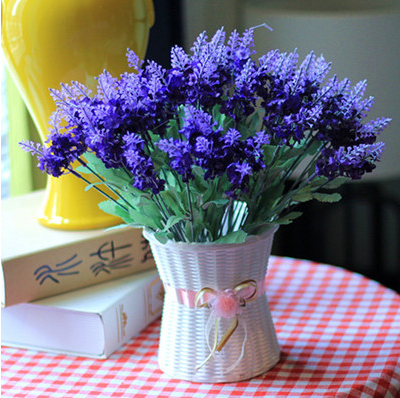 Artificial Flower Silk With Rattan Vase