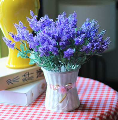 Artificial Flower Silk With Rattan Vase