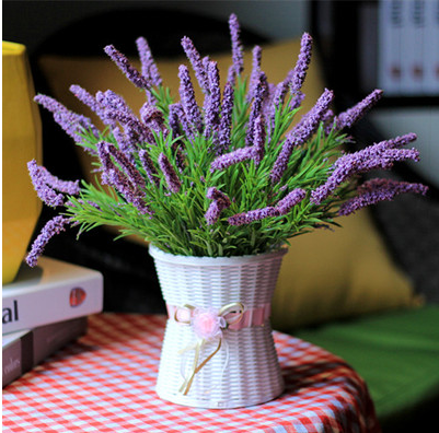 Artificial Flower Silk With Rattan Vase