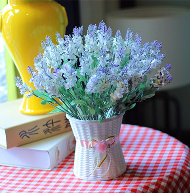 Artificial Flower Silk With Rattan Vase