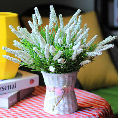 Artificial Flower Silk With Rattan Vase